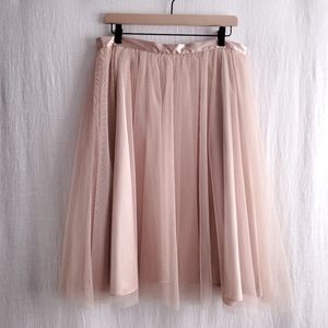 Marina Champagne Tulle A-Line Skirt size Large
